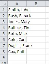 Excel Text to Columns Table